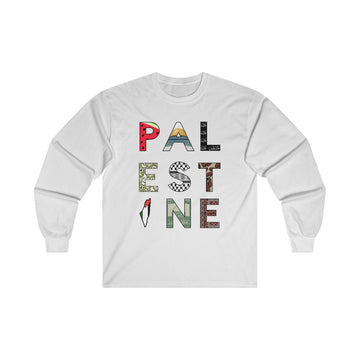 Palestine long sleeve T-shirt ash